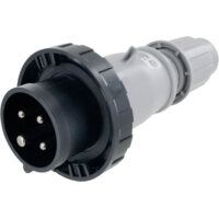 Pin and Sleeve Plug - 20A, 3PH-600V, 5H, 3-Pole 4-Wire Grounding, Watertight (IP67), Black