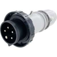 Pin and Sleeve Plug - 20A, 3PH-Y-347/600V, 5H, 4-Pole 5-Wire Grounding, Watertight (IP67), Black
