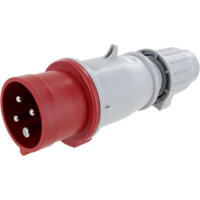 Pin and Sleeve Plug - 20A, 3PH-480, 7H, 3-Pole 4-Wire Grounding, Splashproof (IP44), Red