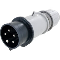 Pin and Sleeve Plug - 20A, 3PH-Y-347/600V, 5H, 4-Pole 5-Wire Grounding, Splashproof (IP44), Black