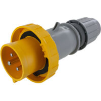 Pin and Sleeve Plug - 30A, 125V, 4H, 2-Pole 3-Wire Grounding, Watertight (IP67), Yellow