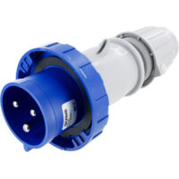 Pin and Sleeve Plug - 30A, 250V, 6H, 2-Pole 3-Wire Grounding, Watertight (IP67), Grey