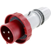 Pin and Sleeve Plug - 30A, 480V, 7H, 2-Pole 3-Wire Grounding, Watertight (IP67), Red