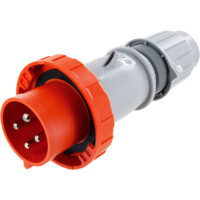 Pin and Sleeve Plug - 30A, 125/250V, 12H, 3-Pole 4-Wire Grounding, Watertight (IP67), Orange