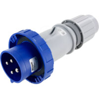 Pin and Sleeve Plug - 30A,3PH-250V, 9H, 3-Pole 4-Wire Grounding, Watertight (IP67), Blue