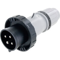 Pin and Sleeve Plug - 30A, 3PH-600V, 5H, 3-Pole 4-Wire Grounding, Watertight (IP67), Black