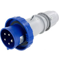 Pin and Sleeve Plug - 30A, 3PH-Y-120-208V, 9H, 4-Pole 5-Wire Grounding, Watertight (IP67), Blue
