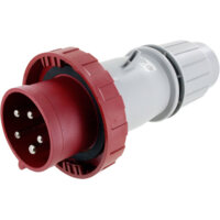 Pin and Sleeve Plug - 30A, 3PH-Y-277/480V, 7H,4-Pole 5-Wire Grounding, Watertight (IP67), Red