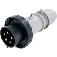 Pin and Sleeve Plug - 30A, 3PH-Y-347/600V, 5H, 4-Pole 5-Wire Grounding, Watertight (IP67), Black