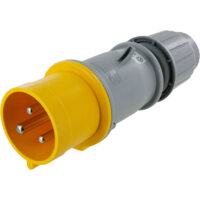 Pin and Sleeve Plug - 30A, 125V, 4H, 2-Pole 3-Wire Grounding, Splashproof (IP44), Yellow