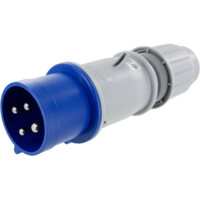 Pin and Sleeve Plug - 30A,3PH-250V, 9H, 3-Pole 4-Wire Grounding, Splashproof (IP44), Blue