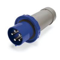 Pin and Sleeve Plug - 100A, 250V, 6H, 2-Pole 3-Wire Grounding, Watertight (IP67), Blue