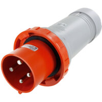 Pin and Sleeve Plug - 100A, 125/250V, 12H, 3-Pole 4-Wire Grounding, Watertight (IP67), Orange