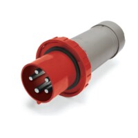 Pin and Sleeve Plug - 100A,380-415V, 6H, 3-Pole 4-Wire Grounding, Watertight (IP67), Red
