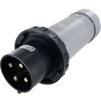 Pin and Sleeve Plug - 100A,3PH-600V, 5H, 3-Pole 4-Wire Grounding, Watertight (IP67), Black