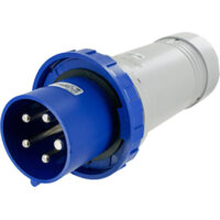 Pin and Sleeve Plug - 100A, 3PH-Y-120-208V, 9H, 4-Pole 5-Wire Grounding, Watertight (IP67), Blue