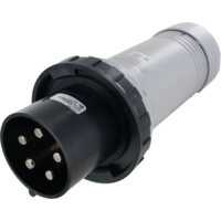 Pin and Sleeve Plug - 100A, 3PH-Y-347/600V, 5H, 4-Pole 5-Wire Grounding, Watertight (IP67), Black