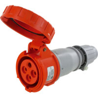 Pin and Sleeve Connector - 20A, 125/250V, 12H, 3-Pole 4-Wire Grounding, Watertight (IP67), Orange