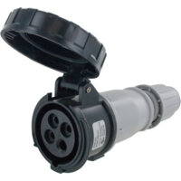 Pin and Sleeve Connector - 20A, 3PH-600V, 5H, 3-Pole 4-Wire Grounding, Watertight (IP67), Black