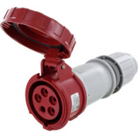 Pin and Sleeve Connector - 20A, 3PH-Y-277/480V, 7H, 4-Pole 5-Wire Grounding, Watertight (IP67), Red