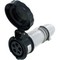 Pin and Sleeve Connector - 20A, 3PH-Y-347/600V, 5H, 4-Pole 5-Wire Grounding, Watertight (IP67), Black