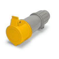 Pin and Sleeve Connector - 20A, 125V, 4H, 2-Pole 3-Wire Grounding, Splashproof (IP44), Yellow
