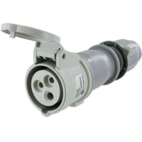 Pin and Sleeve Connector - 20A, 277V, 4H, 2-Pole 3-Wire Grounding, Splashproof (IP44), Grey