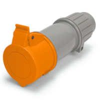 Pin and Sleeve Connector - 20A, 125/250V, 12H, 3-Pole 4-Wire Grounding, Splashproof (IP44), Orange