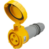 Pin and Sleeve Connector - 30A, 125V, 4H, 2-Pole 3-Wire Grounding, Watertight (IP67), Yellow