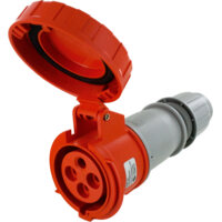 Pin and Sleeve Connector - 30A, 125/250V, 12H, 3-Pole 4-Wire Grounding, Watertight (IP67), Orange