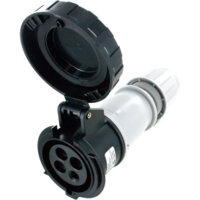 Pin and Sleeve Connector - 30A, 3PH-600V, 5H, 3-Pole 4-Wire Grounding, Watertight (IP67), Black