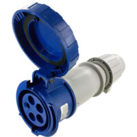 Pin and Sleeve Connector - 30A, 3PH-Y-120-208V, 9H, 4-Pole 5-Wire Grounding,Watertight (IP67), Blue