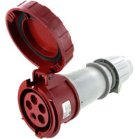 Pin and Sleeve Connector - 30A, 3PH-Y-277/480V, 7H, 4-Pole 5-Wire Grounding, Watertight (IP67), Red