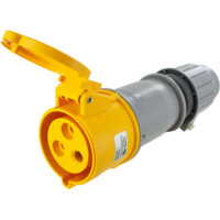 Pin and Sleeve Connector - 30A, 125V, 4H, 2-Pole 3-Wire Grounding, Splashproof (IP44), Yellow