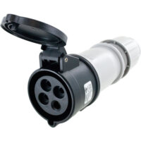Pin and Sleeve Connector - 30A, 3PH-600V, 5H, 3-Pole 4-Wire Grounding, Splashproof (IP44), Black