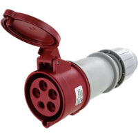 Pin and Sleeve Connector - 30A, 3PH-Y-277/480V, 7H, 4-Pole 5-Wire Grounding, Splashproof (IP44), Red