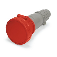 Pin and Sleeve Connector - 100A, 480V, 7H, 2-Pole 3-Wire Grounding, Watertight (IP67), Red