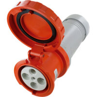 Pin and Sleeve Connector - 100A, 125/250V, 12H, 3-Pole 4-Wire Grounding, Watertight (IP67), Orange
