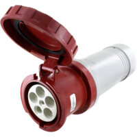 Pin and Sleeve Connector - 100A, 3PH-Y-277/480V, 7H, 4-Pole 5-Wire Grounding, Watertight (IP67), Red