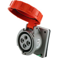 Pin and Sleeve Receptacle - 20A, 125/250V, 23H, 3-Pole 4-Wire Grounding, Watertight (IP67), Orange