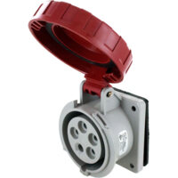 Pin and Sleeve Receptacle - 20A, 3PH-Y-227/480V, 7H, 4-Pole 5-Wire Grounding, Watertight (IP67), Red