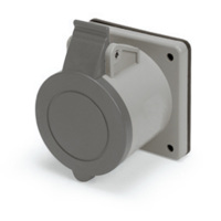 Pin and Sleeve Receptacle - 20A, 277V, 5H, 2-Pole 3-Wire Grounding, Splashproof (IP44), Grey