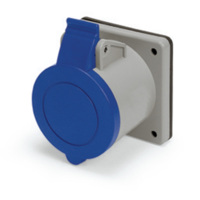 Pin and Sleeve Receptacle - 20A, 250V, 6H, 2-Pole 3-Wire Grounding, Splashproof (IP44), Blue