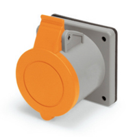 Pin and Sleeve Receptacle - 20A, 125/250V, 23H, 3-Pole 4-Wire Grounding, Splashproof (IP44), Orange