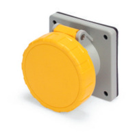 Pin and Sleeve Receptacle - 30A, 125V, 4H, 2-Pole 3-Wire Grounding, Watertight (IP67), Yellow