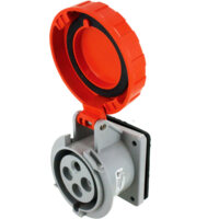 Pin and Sleeve Receptacle - 30A, 125/250V, 12H, 3-Pole 4-Wire Grounding, Watertight (IP67), Orange