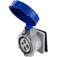 Pin and Sleeve Receptacle - 30A, 3PH-250V, 9H, 3-Pole 4-Wire Grounding, Watertight (IP67), Blue