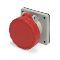 Pin and Sleeve Receptacle - 30A, 220/380V 240/415V, 6H, 4-Pole 5-Wire Grounding, Watertight (IP67), Red