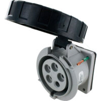 Pin and Sleeve Receptacle - 30A, 3PH-Y-347/600V, 5H, 4-Pole 5-Wire Grounding, Watertight (IP67), Black