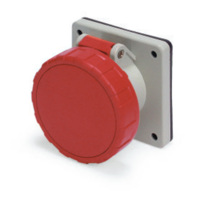 Pin and Sleeve Receptacle - 30A, 480V, 7H, 2-Pole 3-Wire Grounding, Splashproof (IP44), Red